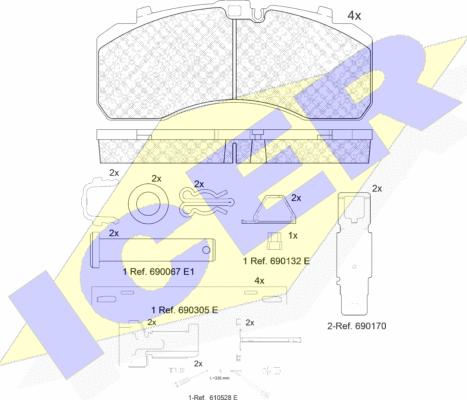 Icer 152091-113 - Тормозные колодки, дисковые, комплект autosila-amz.com