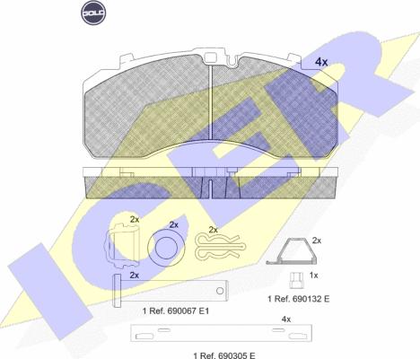 Icer 152091 G - Тормозные колодки, дисковые, комплект autosila-amz.com