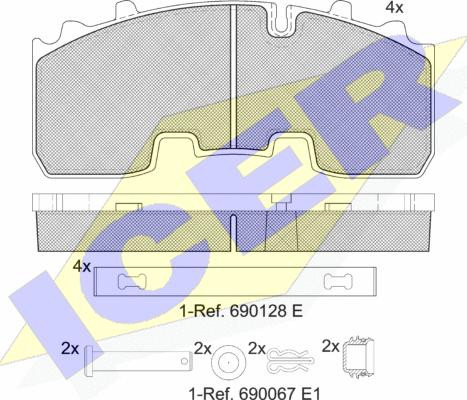 Icer 152156-066 - Тормозные колодки, дисковые, комплект autosila-amz.com