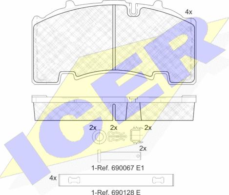 Icer 152135-066 - Тормозные колодки, дисковые, комплект autosila-amz.com