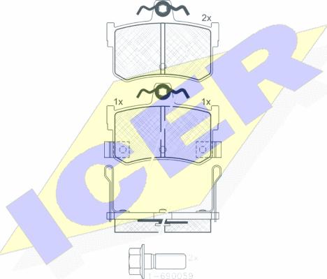 Icer 180995-701 - Тормозные колодки, дисковые, комплект autosila-amz.com