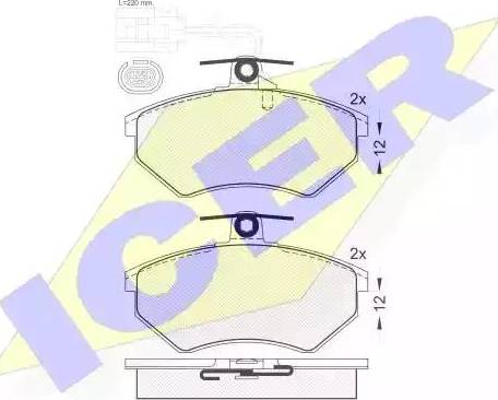 Icer 180996 - Тормозные колодки, дисковые, комплект autosila-amz.com