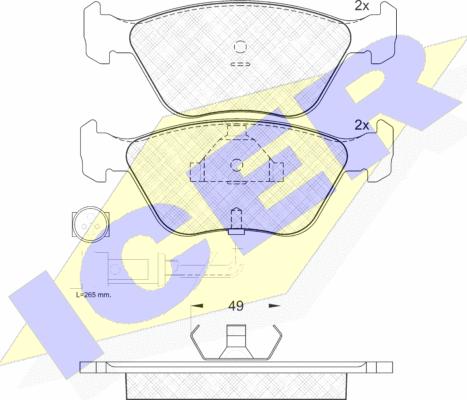 Icer 180954 - Тормозные колодки, дисковые, комплект autosila-amz.com