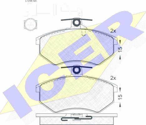 Icer 180950 - Тормозные колодки, дисковые, комплект autosila-amz.com