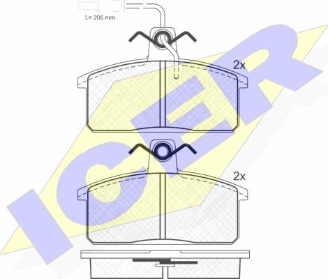 Icer 180966 - Тормозные колодки, дисковые, комплект autosila-amz.com