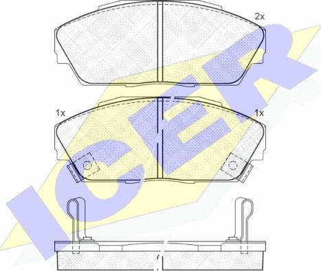 Icer 180962 - Тормозные колодки, дисковые, комплект autosila-amz.com