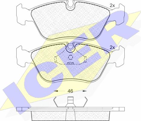 Icer 180934 - Тормозные колодки, дисковые, комплект autosila-amz.com