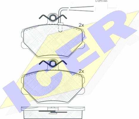 Icer 180928 - Тормозные колодки, дисковые, комплект autosila-amz.com