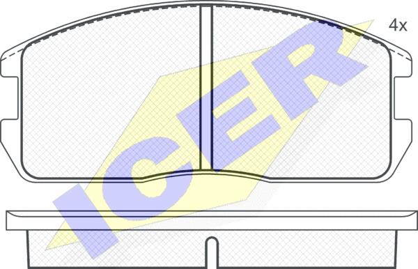 Icer 180497 - Тормозные колодки, дисковые, комплект autosila-amz.com