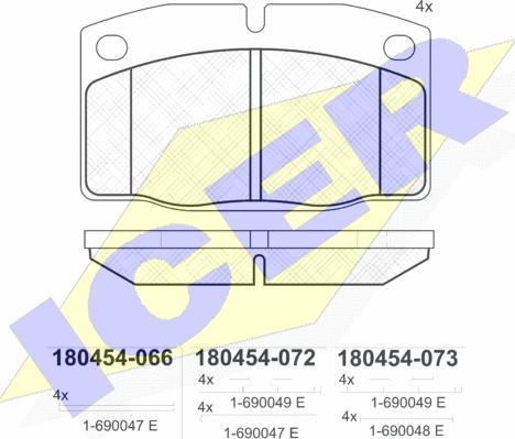 Icer 180454 - Тормозные колодки, дисковые, комплект autosila-amz.com