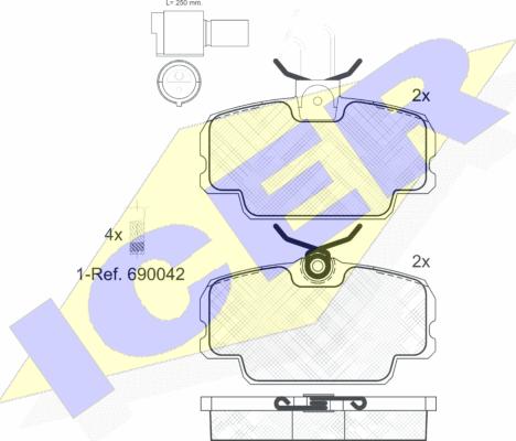 Icer 180419-006 - Тормозные колодки, дисковые, комплект autosila-amz.com