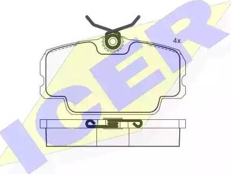 Icer 180419 - Тормозные колодки, дисковые, комплект autosila-amz.com