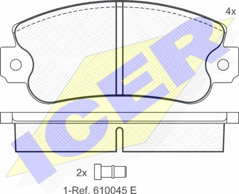 Icer 180418 - 180418 колодки дисковые передние!\ Fiat Panda 1.0/1.1 92-04 autosila-amz.com