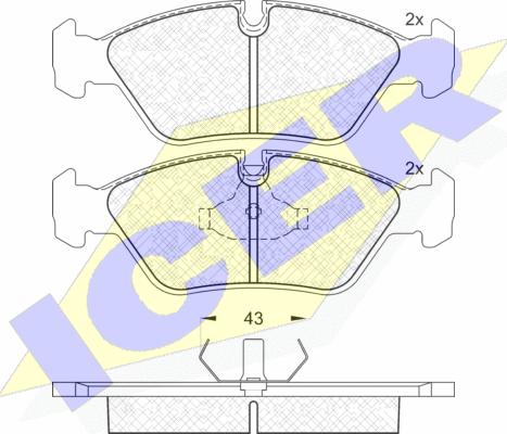 Icer 180423 - Тормозные колодки, дисковые, комплект autosila-amz.com