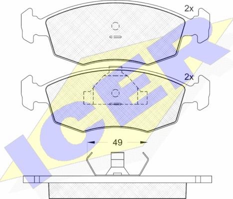 Icer 180543 - Тормозные колодки, дисковые, комплект autosila-amz.com