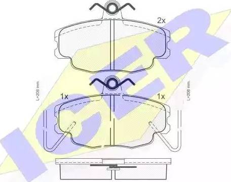 Icer 180554 - Тормозные колодки, дисковые, комплект autosila-amz.com