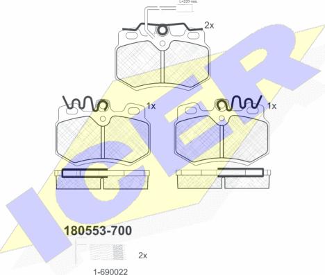 Icer 180553-700 - Тормозные колодки, дисковые, комплект autosila-amz.com