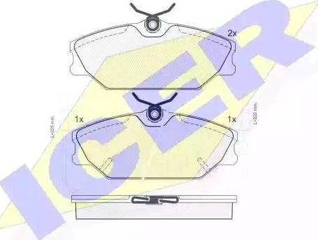 Icer 180557 - Тормозные колодки, дисковые, комплект autosila-amz.com