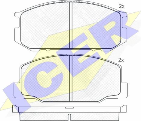 Icer 180500 - Тормозные колодки, дисковые, комплект autosila-amz.com