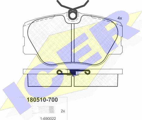 Icer 180510-700 - Тормозные колодки, дисковые, комплект autosila-amz.com