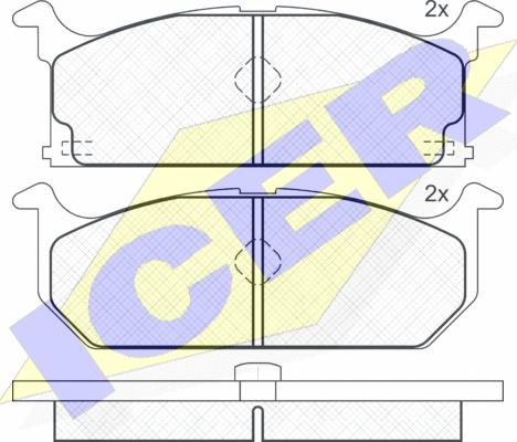 Icer 180586 - Тормозные колодки, дисковые, комплект autosila-amz.com