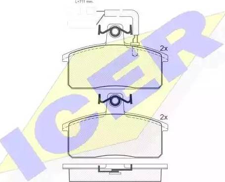 Icer 180531 - Тормозные колодки, дисковые, комплект autosila-amz.com