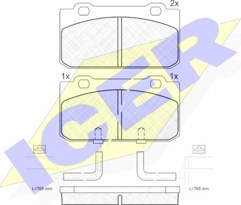 Icer 180632 - Тормозные колодки, дисковые, комплект autosila-amz.com