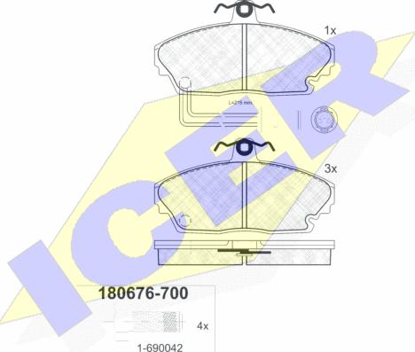 Icer 180676-700 - Тормозные колодки, дисковые, комплект autosila-amz.com