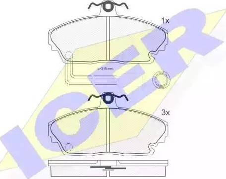 Icer 180676 - Тормозные колодки, дисковые, комплект autosila-amz.com