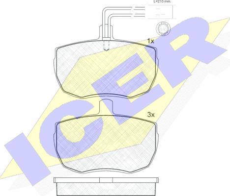 Icer 180672 - Тормозные колодки, дисковые, комплект autosila-amz.com