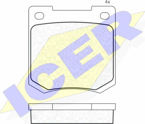 Icer 180044 - Тормозные колодки, дисковые, комплект autosila-amz.com