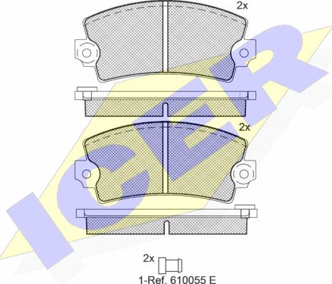 Icer 180060 - Тормозные колодки, дисковые, комплект autosila-amz.com