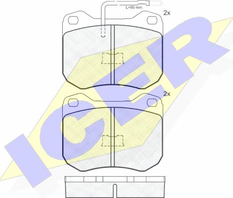 Icer 180198 - Тормозные колодки, дисковые, комплект autosila-amz.com