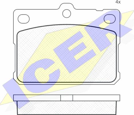 Icer 180164 - Тормозные колодки, дисковые, комплект autosila-amz.com