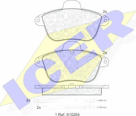 Icer 180856 - Тормозные колодки, дисковые, комплект autosila-amz.com