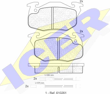 Icer 180864 - колодки торм. дисковые ! перед. 105x54x18 \CITROEN, MEGA, PEUGEOT 106 I 1.0 91>96, 1.1, 1.3 93>96, 1 autosila-amz.com