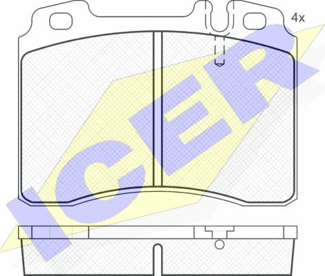 Icer 180861 - Тормозные колодки, дисковые, комплект autosila-amz.com