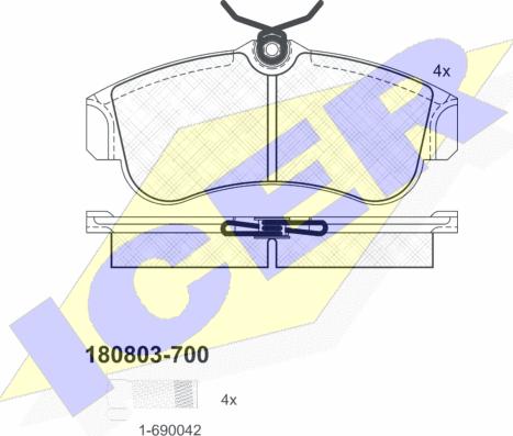 Icer 180803-700 - Тормозные колодки, дисковые, комплект autosila-amz.com