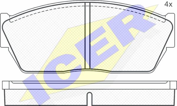 Icer 180388 - Тормозные колодки, дисковые, комплект autosila-amz.com