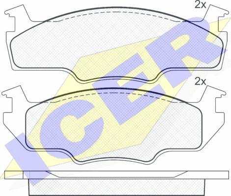 Icer 180333 - Тормозные колодки, дисковые, комплект autosila-amz.com