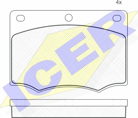 Icer 180259 - Тормозные колодки, дисковые, комплект autosila-amz.com