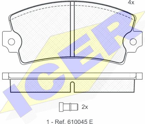 Icer 180258 - Тормозные колодки, дисковые, комплект autosila-amz.com