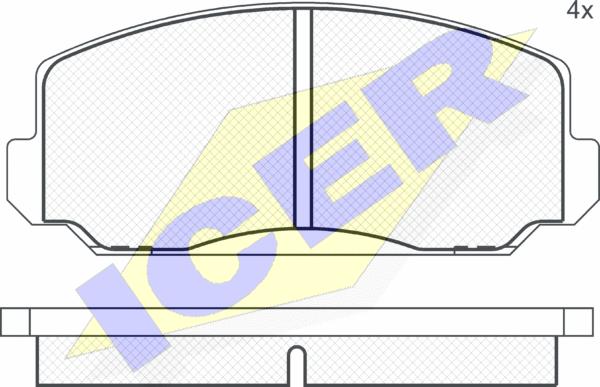 Icer 180229 - Тормозные колодки, дисковые, комплект autosila-amz.com