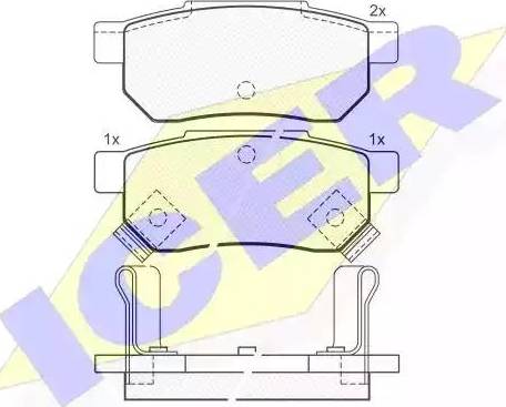 Icer 180752 - Тормозные колодки, дисковые, комплект autosila-amz.com