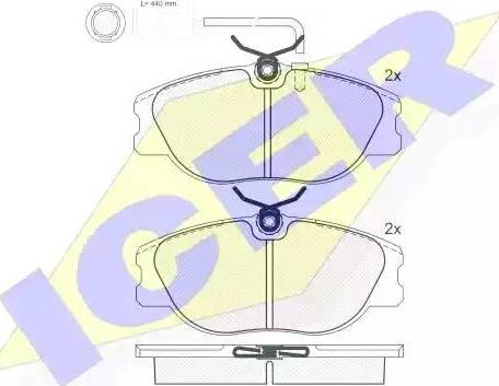 Icer 180761 - Тормозные колодки, дисковые, комплект autosila-amz.com