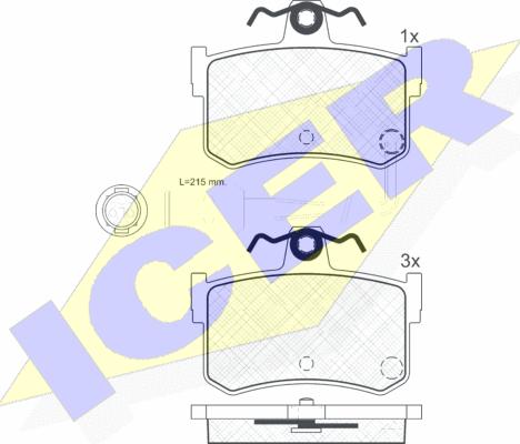 Icer 180703 - Тормозные колодки, дисковые, комплект autosila-amz.com