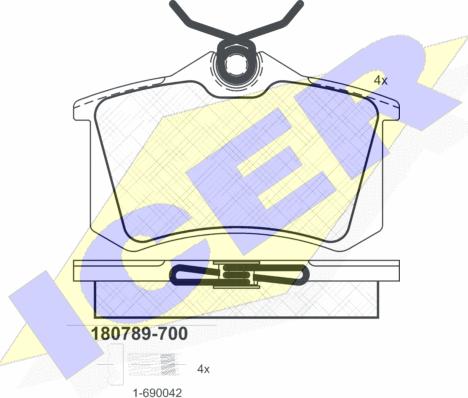 Icer 180789-700 - 180789-700 колодки дисковые задние !\ VW Golf II/III/Passat 1.6-2.8/1.9TDi 88-99 autosila-amz.com