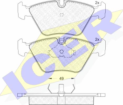 Icer 180773 - Тормозные колодки, дисковые, комплект autosila-amz.com