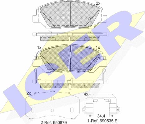 Icer 181997-233 - Тормозные колодки, дисковые, комплект autosila-amz.com