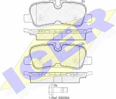 Icer 181946 - Тормозные колодки, дисковые, комплект autosila-amz.com